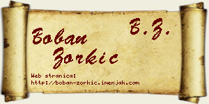 Boban Zorkić vizit kartica